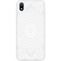 Y5 2019 Mandala blanc bedrukt siliconen hoesje