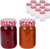 Merkloos Relaxdays Weckpotten - set van 12 - 400 ml - Glas - Transparant