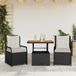 Prolenta Maison Exclusive - 3-delige tuinset met kussens, zwart, van polyrotan