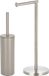 Spirella Set d'accessoires de salle de bain - Brosse WC/Porte-rouleaux de papier toilette - Métal - Beige/Argent