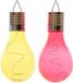 Lumineo 2x Buiten/tuin LED geel/rood peertjes solar verlichting 14 cm