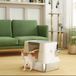Litière pour chat acier inoxydable XL-intérieur avec pelle gris clair