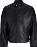 JACK & JONES Leren jas zwart