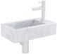 Saniclass Fuente fonteinset - 22x40x10cm - 1 kraangat - rechts - marmer - fonteinkraan wit mat - wit