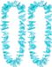 Boland Hawaii krans/slinger - 2x - Tropische kleuren turquoise blauw - Bloemen hals slingers