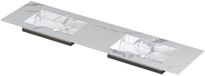Wastafel INK Post Dubbele Wastafel Keramiek Wit 180x45cm 2 Kraangaten