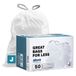 Plasticplace Op maat gemaakte vuilniszakken, compatibel met simplehuman code J (50 count), witte vuilniszakken met trekkoord 10-10,5 gallon/38-40 liter, 21 "x 28"