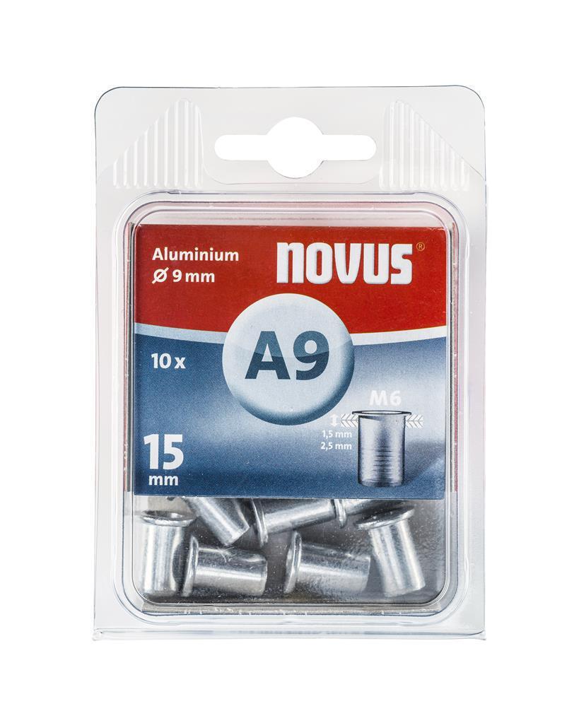 Novus Blindklinkmoer M6 X 15mm, Alu SB, 10 st. - 045-0043