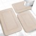 Tapis de bain Set - Tapis de bain WC - Séchage des pieds - Mousse à mémoire extra épaisse - 3 pièces - Beige