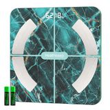 Healthkeep Personenweegschaal, impedantiemeter, Bluetooth, zeer nauwkeurig, met app 13 indicatoren voor Android en iOS Max, 180 kg/400 lb/28 st, 28 x 28 cm, marmer groen
