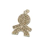 Mopec hanger in de vorm van een kind van strass, 12 stuks, metaal, verzilverd, 0,20 x 2,00 x 3,00 cm