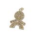 Mopec hanger in de vorm van een kind van strass, 12 stuks, metaal, verzilverd, 0,20 x 2,00 x 3,00 cm