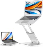LEVANTU® Aluminium Laptop Standaard Ergonomisch - Verstelbaar en Opvouwbaar - Zilver