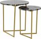 DKD Home Decor Set van 2 kleine bijzettafels Zwart Metaal Marmer 40 x 40 x 45 cm