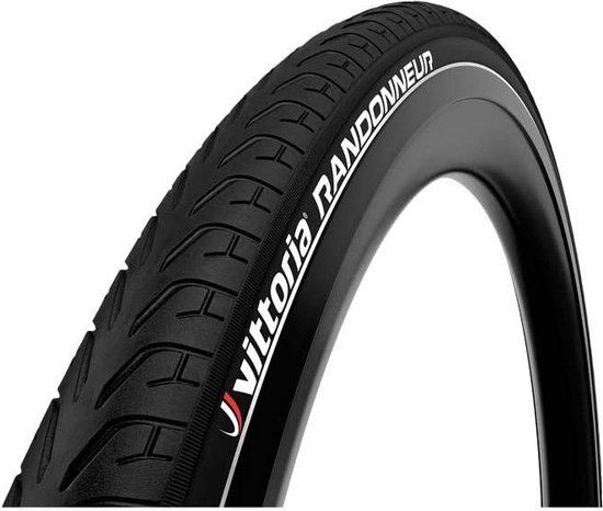 Vittoria Randonneur Reflective 700c X 38 Stijve Racefietsband Zwart
