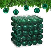 Relaxdays Boules de Noël set de 100 - Ø 6 cm - mat et brillant - plastique - vert foncé