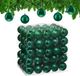 Relaxdays Boules de Noël set de 100 - Ø 6 cm - mat et brillant - plastique - vert foncé