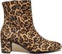 Gabor - Dames - Enkellaarsjes - Beige - Leer - Blokhak - Ritssluiting - Puntige neus
