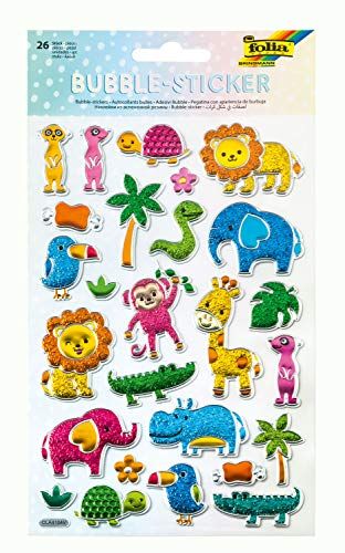 Folia 19503 - Bubble - sticker III met wilde dierenmotieven, 26 stuks