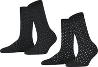 Esprit Fine Dot 2-Pack sokken dames zwart - maat 35-38