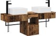 vidaXL Badkamerkastenset 3 st Oud hout 136 x 35 x 80 cm Bewerkt hout