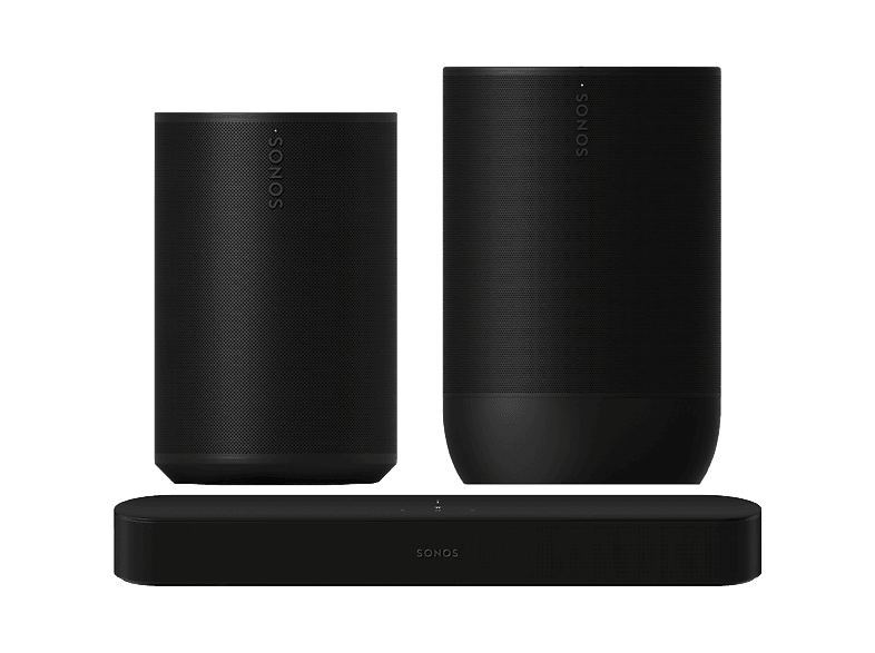 Sonos Beam Gen2 Soundbar + Era 100 Sl Multiroom-speaker Move 2 Multiroom-speaker Zwart Audio Bundle