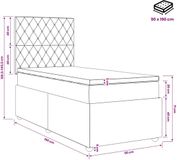 vidaXL Boxspringbed met matras Zwart 90 x 190 cm Fluweel