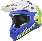 Bogotto V328 Camo Fiberglass Wit Blauw Crosshelm - Helm