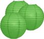 Merkloos Luxe bol lampionnen groen 25 cm (3 stuks)