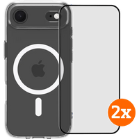 BlueBuilt Protective Back Cover MagSafe iPhone Air Transparant + Screenprotector Duo Pack