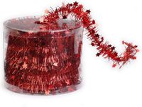 Inge-glas Inge's Christmas Decor Gmbh Kerstslinger - rood - folie lametta - 3,5 cm x 700 cm