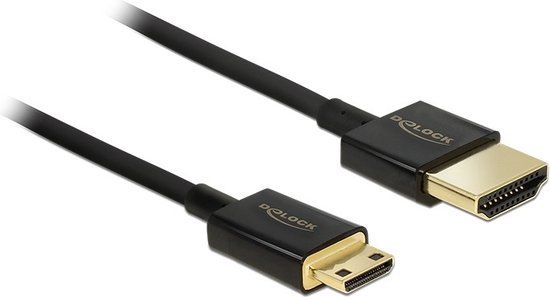 Delock Mini HDMI - HDMI Kabel - 1.5m - Zwart