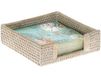 KOUBOO La Jolla Rotan Luncheon Papieren Servethouder, Wit Was, Rotan & Rieten, 19,05 x 19,05 x 6,35 cm