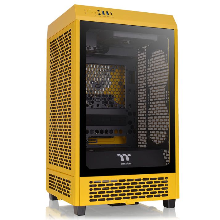 Thermaltake Mini Tower PC Case - Yellow - Mini-ITX - Tempered Glass - USB 3.2