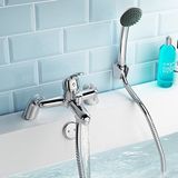Unyqoos® Robinet de bain et de douche élégant à levier unique avec finition chromée