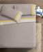 Crème/Oker Ensemble de literie avec double volant, coton, pour un lit double