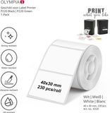 Olympia Etikettenrol voor PM220 | 40 × 30 mm | wit | waterdicht en slijtvast