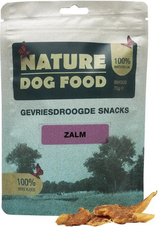Nature Dog Food Zalm - Gedroogde Zalm Hondensnack - 75g