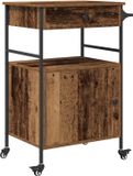 vidaXL Keuken Trolley Oud Hout 56 x 43 x 89,5 cm Bewerkt Hout