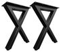 Pieds de table en Métal - 40 cm de haut avec pieds réglables - Jeu de 2