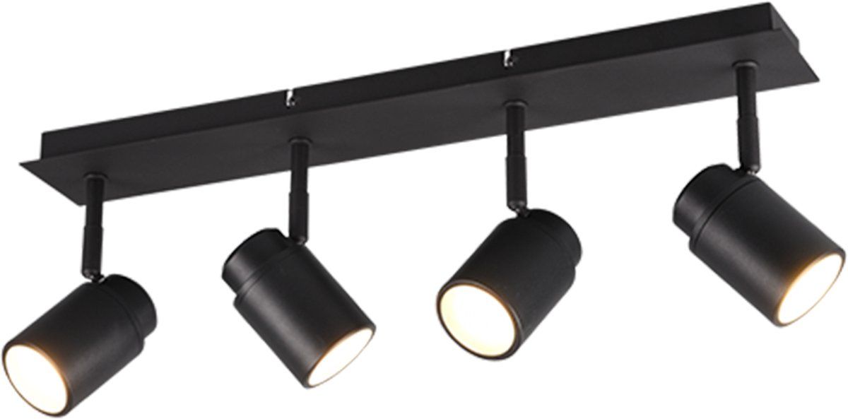 TRIO LEUCHTEN Angelo Plafondspot - Mat Zwart - IP44 - Aluminium