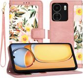 Techsuit Hoesje geschikt voor Xiaomi Redmi 13C 4G/Xiaomi Poco C65 - FlipCraft Book Wallet Case met koord - Sweetheart Pink
