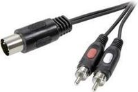 SpeaKa Professional SP-7870640 DIN-aansluiting / Cinch Audio Aansluitkabel [1x Diodestekker 5-polig (DIN) - 2x Cinch-stekker] 1.50 m Zwart