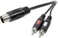 SpeaKa Professional SP-7870640 DIN-aansluiting / Cinch Audio Aansluitkabel [1x Diodestekker 5-polig (DIN) - 2x Cinch-stekker] 1.50 m Zwart