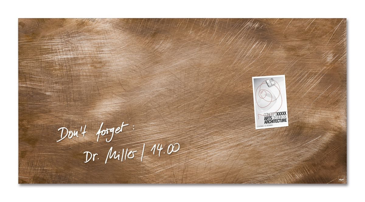 Sigel GL267 Glasmagneetbord 910 x 460 mm Brons