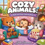 Cozy Animals: Bold and Easy Coloring Book for Adults and Teens with Cute and Simple Characters for Relaxation