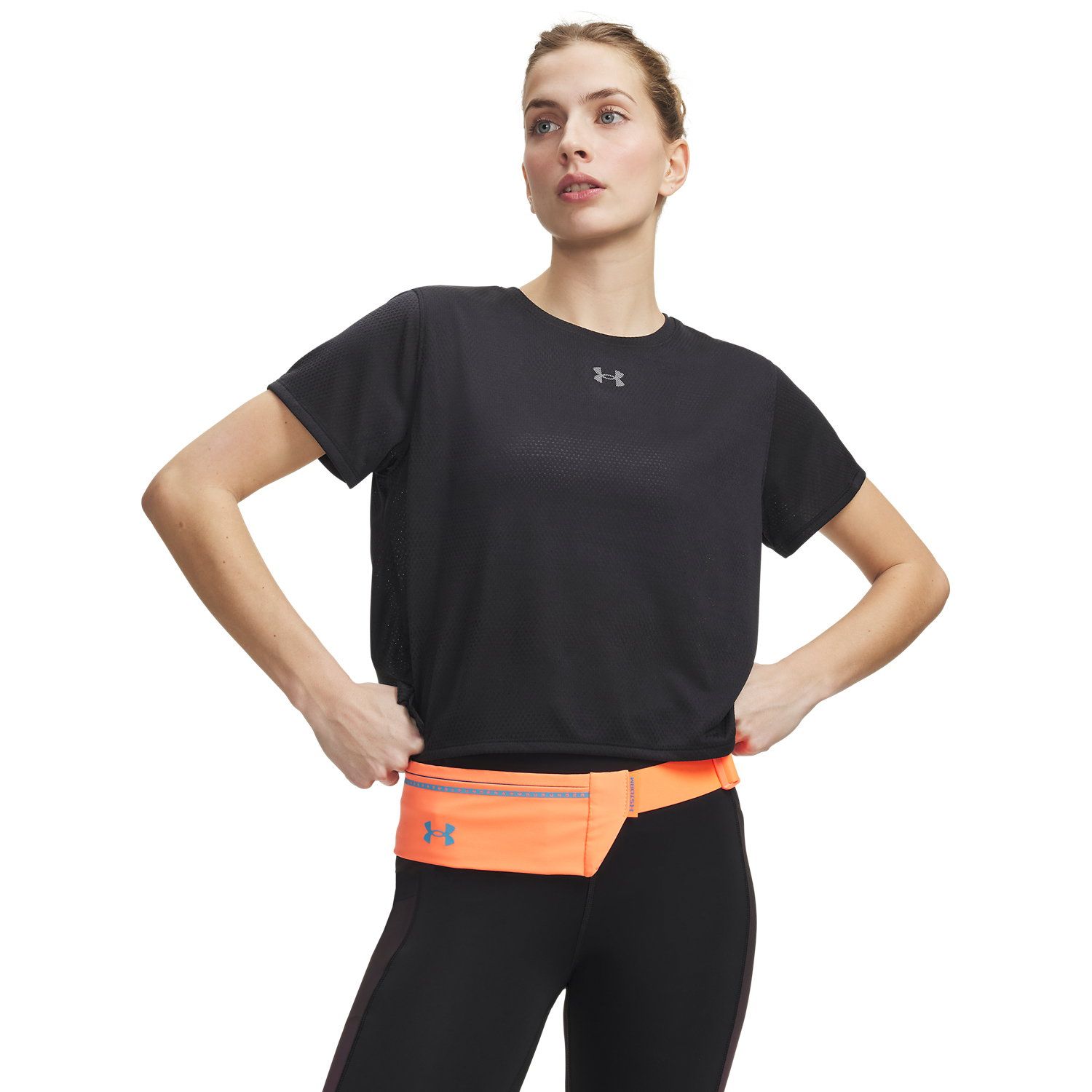 Under Armour UA Velociti Shortsleeve-BLK Dames Sportbroek - Zwart - Reflective