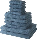 TODAY Set van 4 badhanddoeken 30 x 50 cm + 4 badhanddoeken 50 x 90 cm + 2 badlakens 70 x 130 cm 100% katoen - Pauw