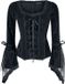 Gothicana by EMP Zwart shirt met lange mouwen en ruches - Dames - 3XL