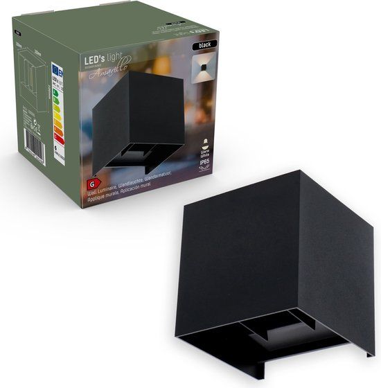 Proventa KUBUS LED Wandlamp voor binnen & buiten - Modern Zwart - Aluminium - 6W - IP65 - 2700K